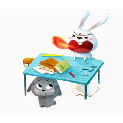 怒火中烧的小兔子