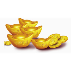 创意节日素材金元宝元素