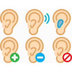 人体耳朵听力测试图标