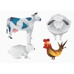 几何家禽家畜矢量素材