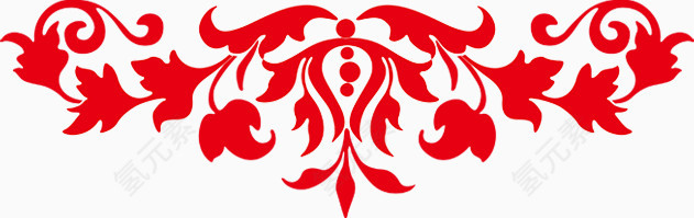 红色喜庆花纹