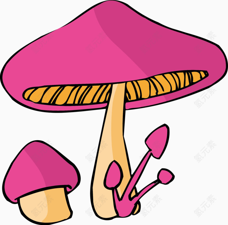 可爱卡通蘑菇素材