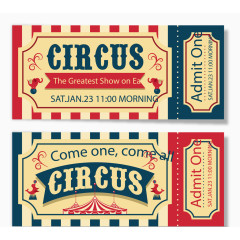 欧式马戏团抽奖券抵用券矢量图
