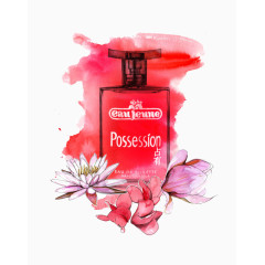 创意香水插画红色诱惑