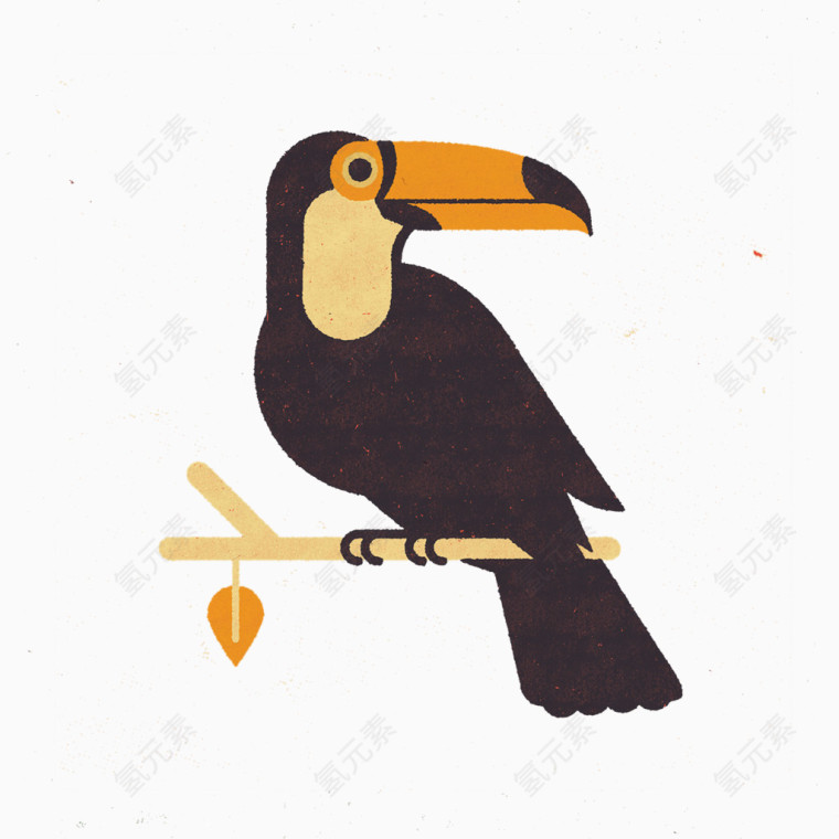 手绘大嘴鸟装饰画