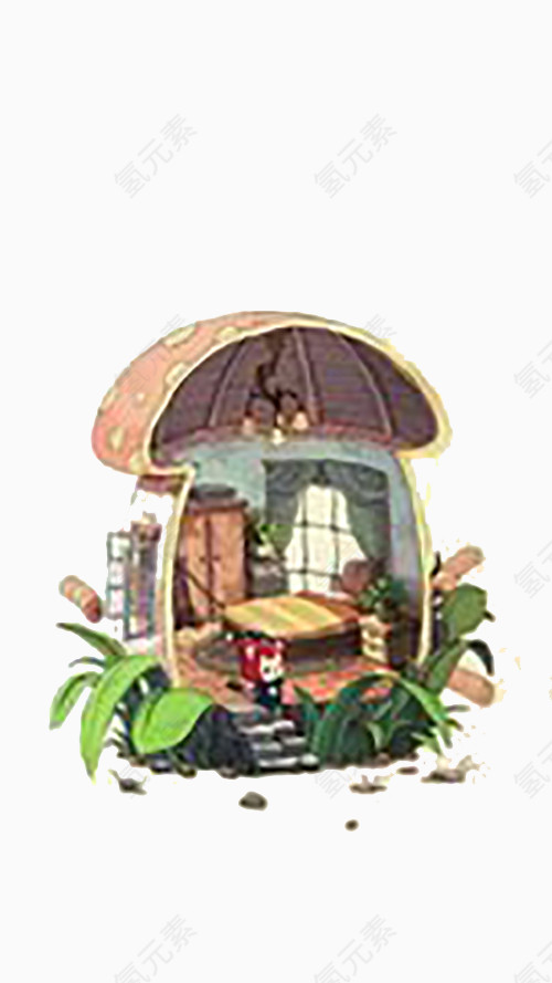 卡通蘑菇小屋