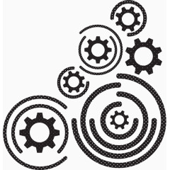 波点齿轮ppt封面背景