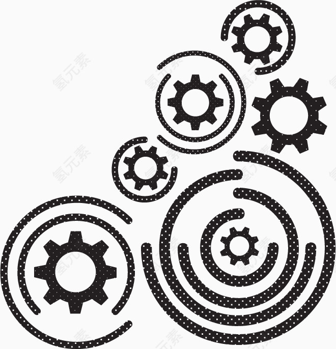 波点齿轮ppt封面背景