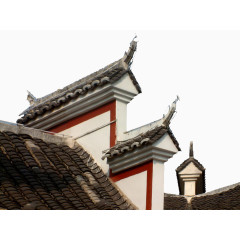 徽派马头墙装饰建筑免抠素材