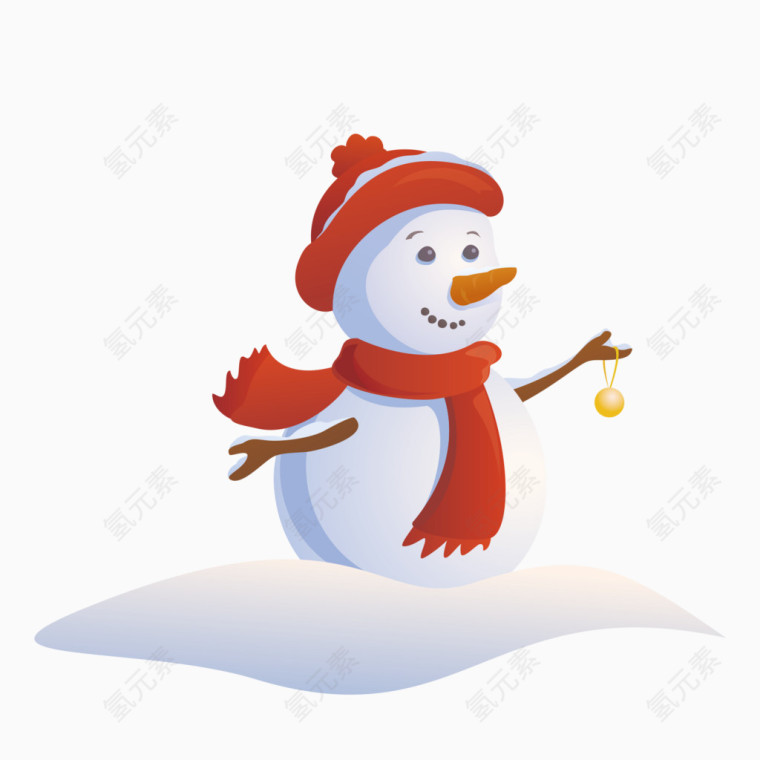 卡通可爱雪人插画