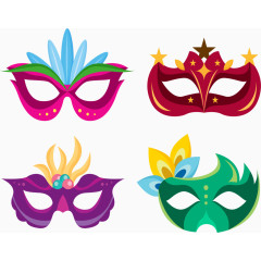 四张彩色面罩
