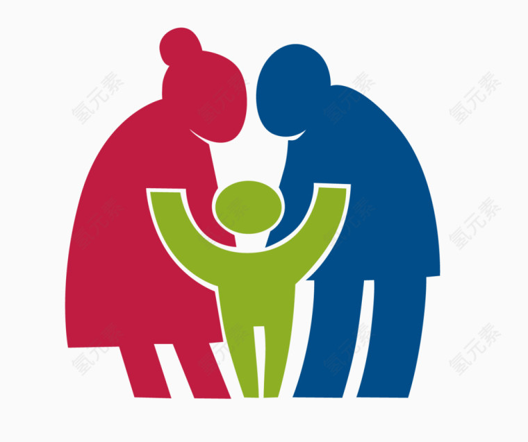 矢量简约创意图案老年健康生活