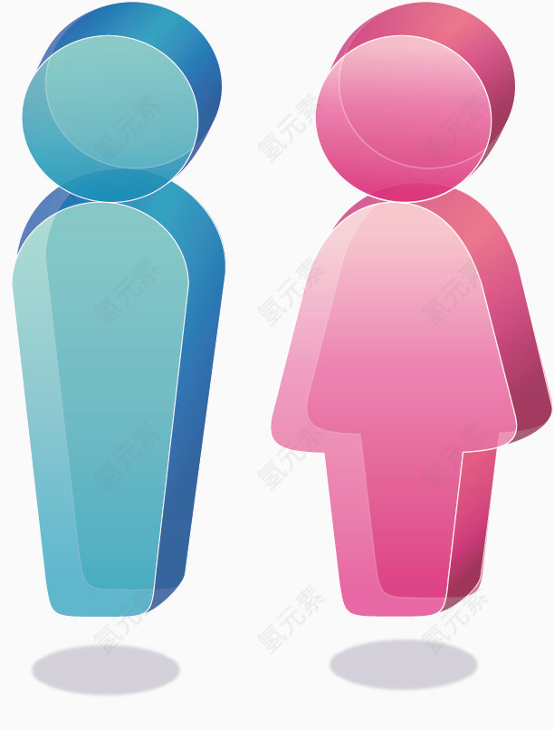 立体透明男女图标