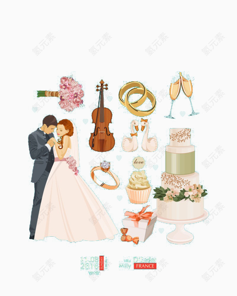 典雅浪漫的结婚元素