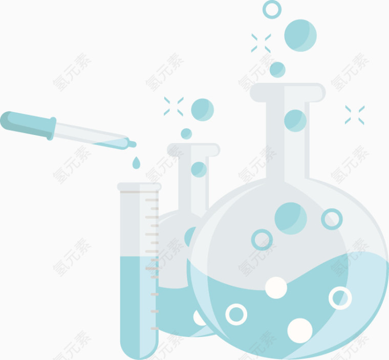 淡蓝色扁平科学研究烧瓶