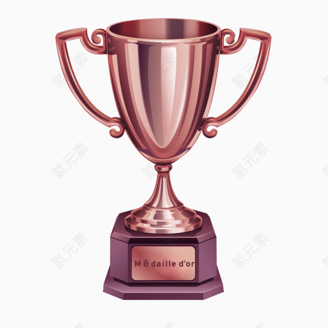 铜色简约奖杯装饰图案