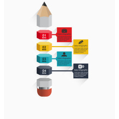 矢量彩色创意铅笔结构图解图