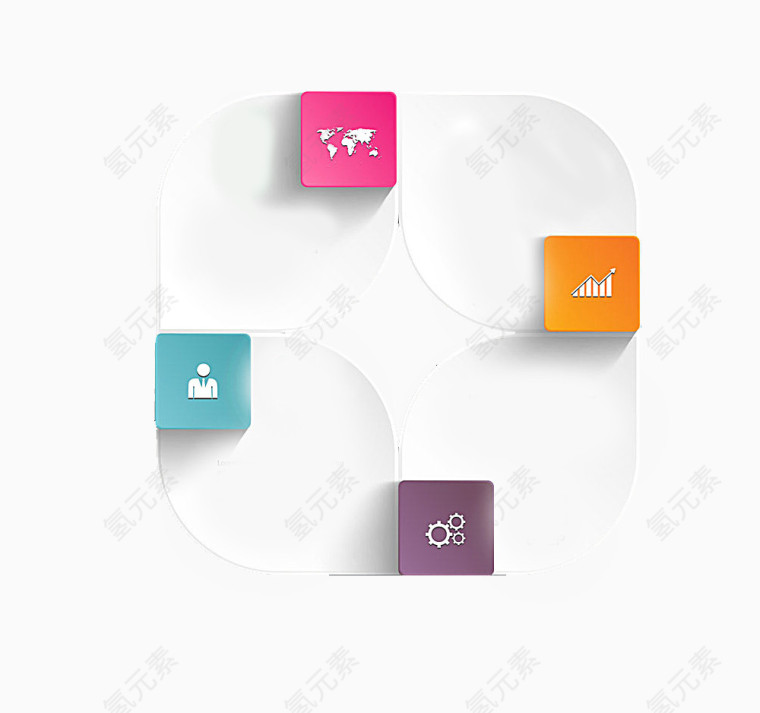 白色PPT装饰图案