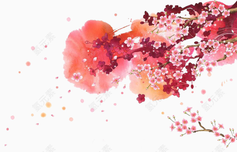 水彩梅花
