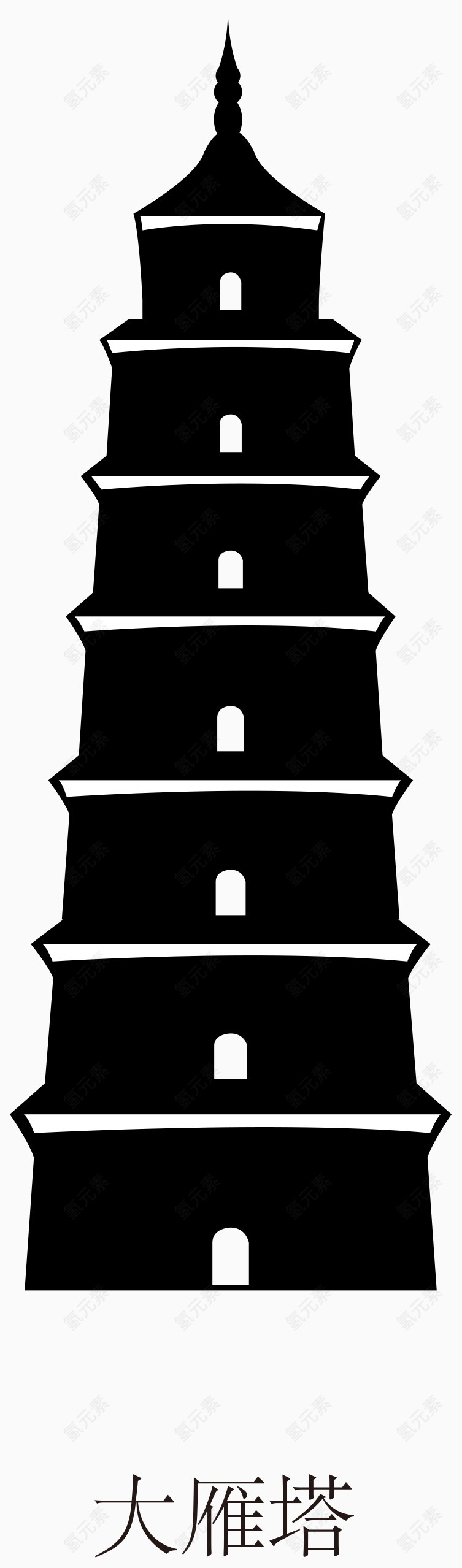 矢量中国建筑大雁塔
