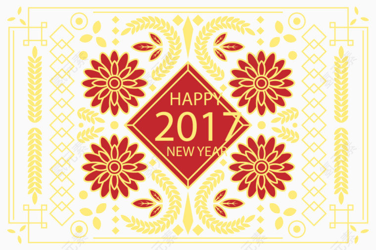 矢量金色2017年
