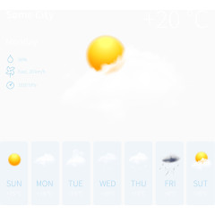 经典手机天气插件矢量图