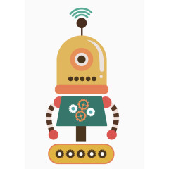 机器人手绘元素卡通矢量