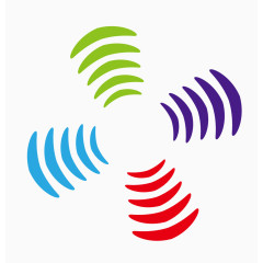 矢量四色信号传播图素材