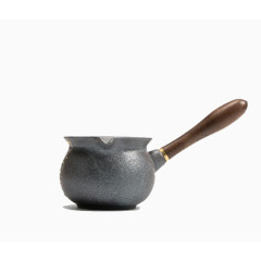 手工粗陶黑檀木茶壶