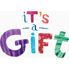 矢量手绘礼物英文字母