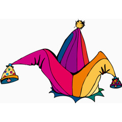 彩色小丑帽子矢量