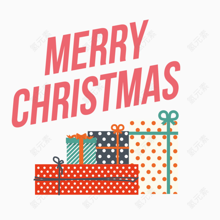 圣诞节快乐艺术字矢量图