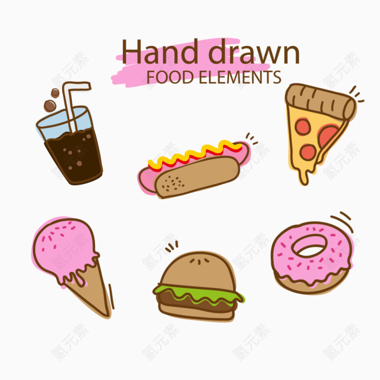 矢量手绘食物