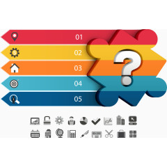 矢量立体箭头和拼图