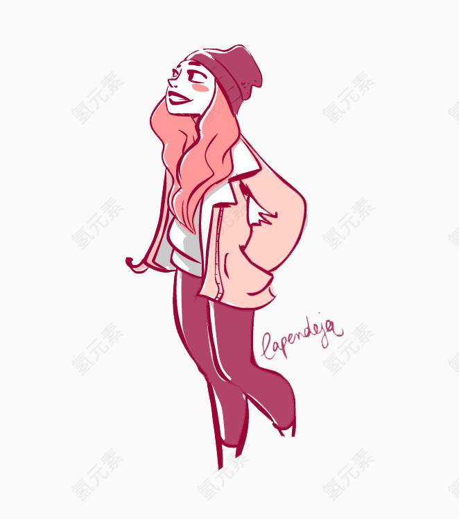 创意手绘个性美女