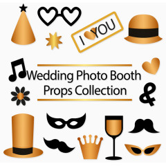 婚礼玫瑰金色装贴纸