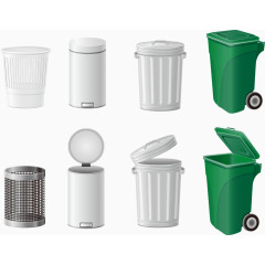 矢量卡通垃圾桶