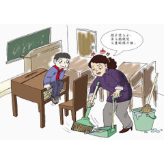 家长抱怨学校不请清洁工