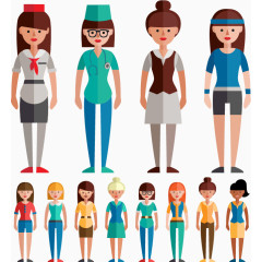 12款职业女性设计矢量图