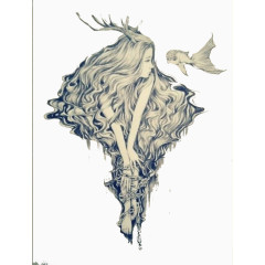 麋鹿女孩与小鱼