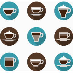 矢量手绘咖啡种类