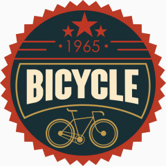 欧洲旧式自行车主题圆形花边邮票