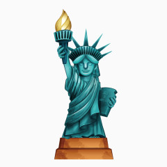 矢量卡通彩绘自由女神像