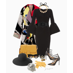 黑色连衣裙配饰