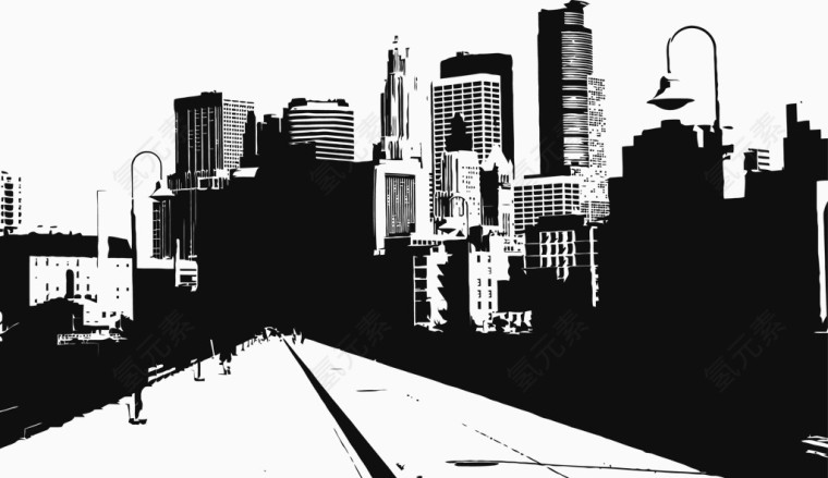 矢量城市道路插图