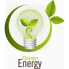 矢量绿色环保灯泡