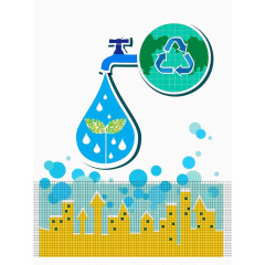 蓝色水质环境设计图