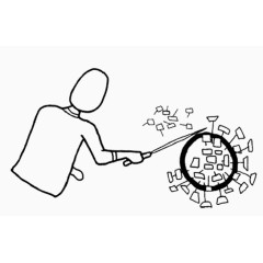 手绘拔钉子小人