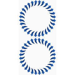 蓝色极简圆圈指向