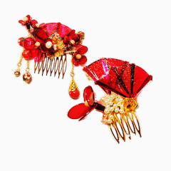 大唐古风红色宝石头饰